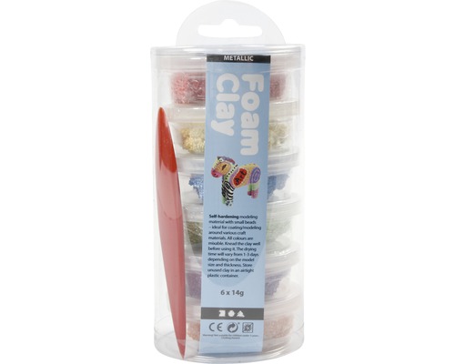 Schaumstoff-Knete Metallic Set mit Modellierwerkzeug