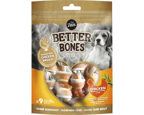 Hundesnack ZEUS Better Bones Hühnchen Thymian 7,5 cm 9 Stück 214 g Kauartikel