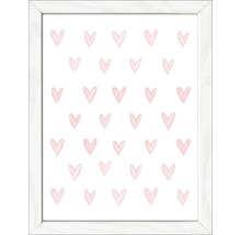 Gerahmtes Bild mit Herzmuster als Wanddekoration