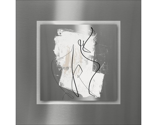 Gemälde mit Frauendarstellung und silberfarbenem Rahmen