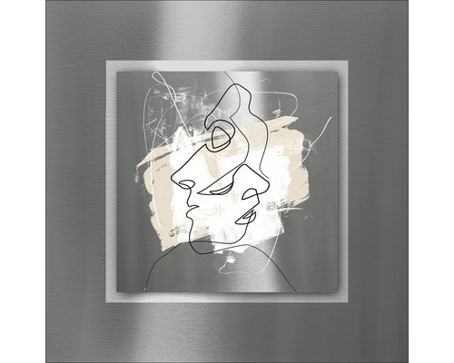 Dekoratives Metallbild mit abstrakter Gesichtskunst