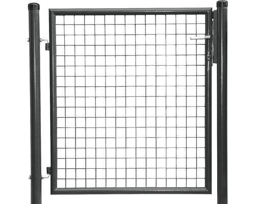 Einzeltor Wellengitter 1000x1500mm inkl. Pfosten und Zubehör, anthrazit Gartentor mit Maschendrahtfüllung