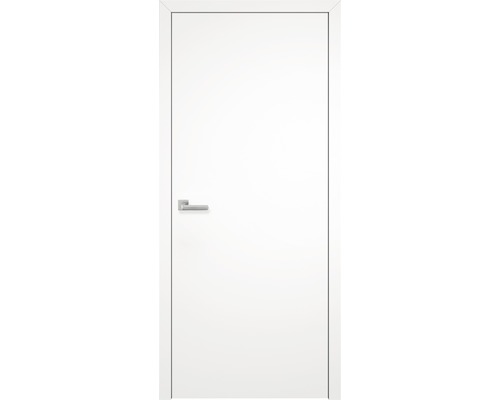 Pertura Zimmertür Kajsa 01 weißlack 81x230 DIN Rechts mit MAGNET-Schloss und Kante Aluminium eloxiert