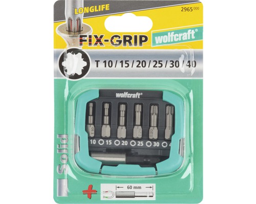 Wolfcraft Bit-Set mit Torx Profilen T10, T15, T20, T25, T30 und T40