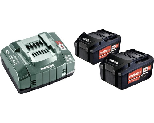 Akku-Set Metabo 18V Li-Ion (5,2 Ah) 2x Akkus und Ladegerät-0