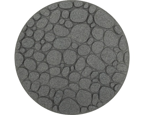 Trittplatte, Bodenplatte, Terrassendeck River Rock Ø 45 cm anthrazit Runde Trittplatte mit Steinmuster