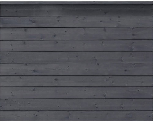 Vorgartenzaun PLUS Klink 174 x 129 cm RAL 9005 schwarz Holzfassade mit Nut und Feder