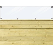 Sichtschutzzaun mit Glasaufsatz und Holzbrettern