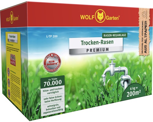 Wolf Garten Trockenrasen Premium Saatgut Packung für Rasenreparatur und Neuanlage