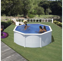 Aufstellpool Stahlwandpool-Set Gre rund Ø 320x122 cm inkl. Sandfilteranlage, Skimmer, Leiter & Filtersand weiß