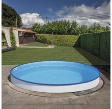 Aufstellpool Stahlwandpool-Set Gre rund Ø 460x120 cm inkl. Sandfilteranlage, Skimmer, Leiter, Filtersand & Bodenschutzvlies weiß