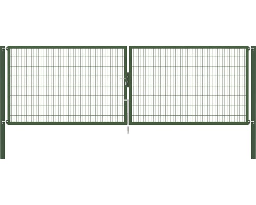 Stabgitter-Doppeltor ALBERTS Flexo Plus 8/6/8 500 x 160 cm inkl. Pfosten 10 x 10 cm grün