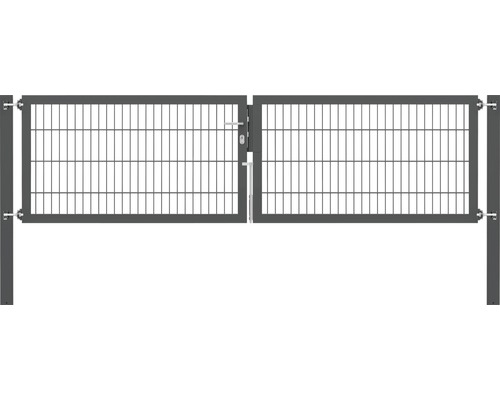 Stabgitter-Doppeltor ALBERTS Flexo Plus 8/6/8 300 x 80 cm inkl. Pfosten 10 x 10 cm anthrazit