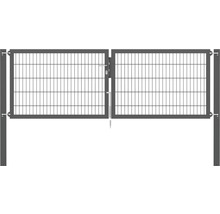 Stabgitter-Doppeltor ALBERTS Flexo Plus Typ 8/6/8 300 x 100 cm inkl. Pfosten 10 x 10 cm anthrazit