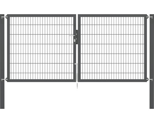 Stabgitter-Doppeltor ALBERTS Flexo Plus 8/6/8 300 x 140 cm inkl. Pfosten 10 x 10 cm anthrazit