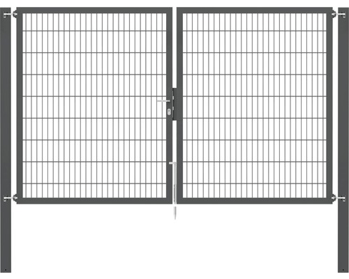 Stabgitter-Doppeltor ALBERTS Flexo Plus 8/6/8 300 x 180 cm inkl. Pfosten 10 x 10 cm anthrazit-0