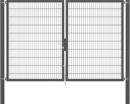 Stabgitter-Doppeltor ALBERTS Flexo Plus 8/6/8 300 x 200 cm inkl. Pfosten 10 x 10 cm anthrazit-0