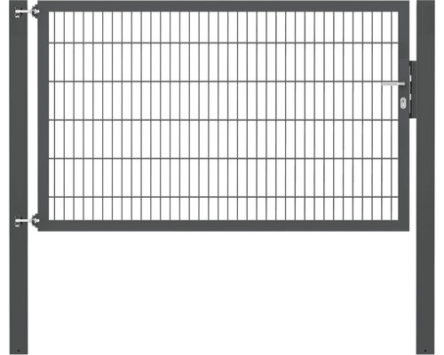 Stabgitter-Einzeltor ALBERTS Flexo Plus 8/6/8 200 x 120 cm inkl. Pfosten 10 x 10 cm anthrazit