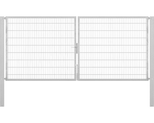 Stabgitter-Doppeltor ALBERTS Flexo Plus 8/6/8 400 x 160 cm inkl. Pfosten 10 x 10 cm feuerverzinkt