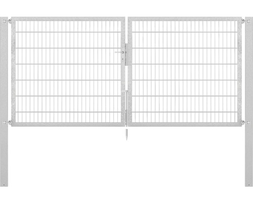 Stabgitter-Doppeltor ALBERTS Flexo Plus 8/6/8 300 x 140 cm inkl. Pfosten 10 x 10 cm feuerverzinkt-0