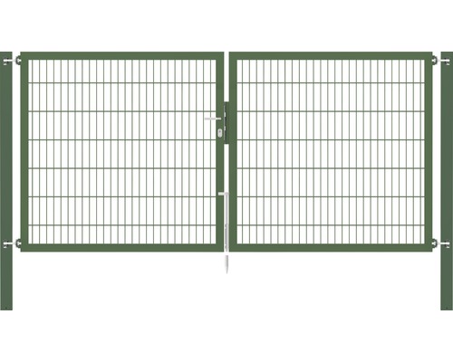 Stabgitter-Doppeltor ALBERTS Flexo Plus 8/6/8 300 x 140 cm inkl. Pfosten 10 x 10 cm grün-0