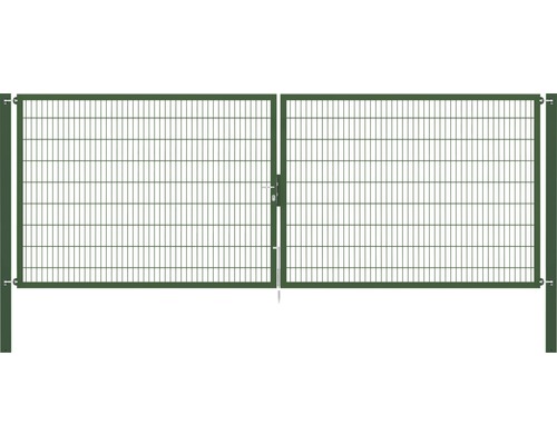 Stabgitter-Doppeltor ALBERTS Flexo Plus 8/6/8 500 x 180 cm inkl. Pfosten 10 x 10 cm grün-0