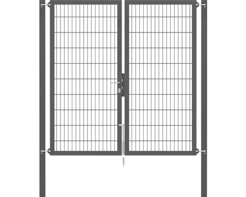 Stabgitter-Doppeltor ALBERTS Flexo Plus 8/6/8 200 x 200 cm inkl. Pfosten 8 x 8 cm anthrazit