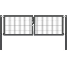 Stabgitter-Doppeltor ALBERTS Flexo Plus Typ 8/6/8 250 x 80 cm inkl. Pfosten 8 x 8 cm anthrazit
