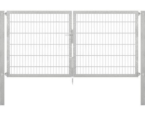 Stabgitter-Doppeltor ALBERTS Flexo Plus 8/6/8 250 x 120 cm inkl. Pfosten 8 x 8 cm feuerverzinkt-0