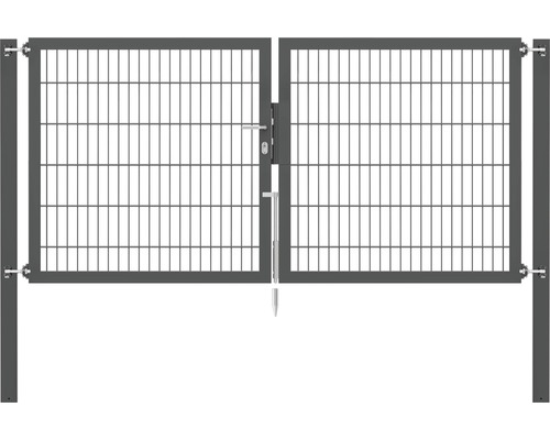 Stabgitter-Doppeltor ALBERTS Flexo Plus 8/6/8 250 x 120 cm inkl. Pfosten 8 x 8 cm anthrazit-0