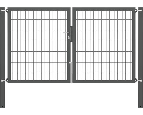 Stabgitter-Doppeltor ALBERTS Flexo Plus 8/6/8 250 x 140 cm inkl. Pfosten 8 x 8 cm anthrazit