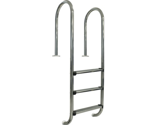 Poolleiter Edelstahlleiter für Einbaubecken H 158 cm silber