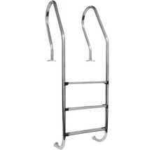 Schwimmbadleiter aus Edelstahl mit drei Stufen