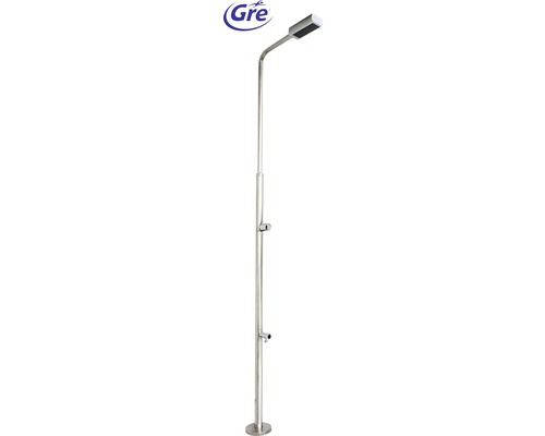 Gartendusche Gartendusche Edelstahl H 216 cm mit Absperrventil Gartendusche aus Edelstahl mit Fußdusche