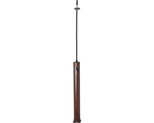 Solardusche Gartendusche 9 l PVC H 220 cm mit Kalt- und Warmwasserhahn Gartendusche aus Holz und Metall
