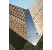 Aufstellpool Holzpool-Set Gre rund Ø 400x119 cm inkl. Sandfilteranlage, Skimmer, Leiter, Filtersand & Bodenschutzvlies Holz