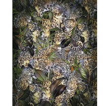 Tapete mit Leopard- und Pflanzenmuster