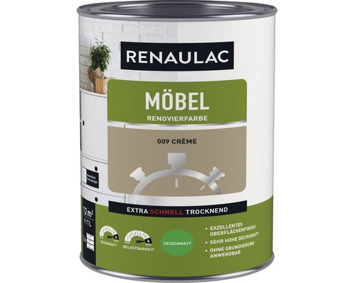 Renaulac Möbelfarbe 009 Crème in einem Liter Gebinde