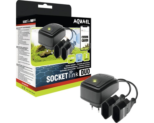 Aquael Socket Link Duo mit Verpackung, ein ferngesteuerter Aquariumcontroller