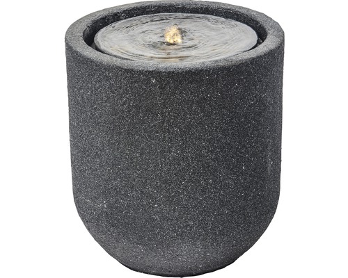 Gartenbrunnen "Zylinder LED" Polyresin grau Gartenbrunnen "Zylinder LED" Polyresin grau