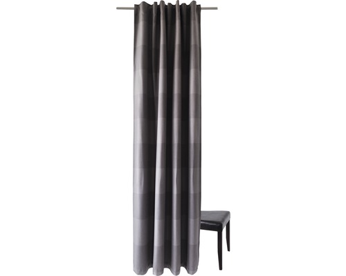 Vorhang mit Gardinenband Galdin Stripe grau 140x245 cm-0