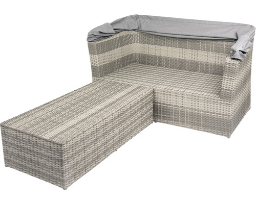 Gartencouch aus Rattan mit Fußteil