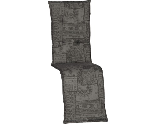 Auflage beo® Boa Vista 171 x 50 cm Baumwoll-Mischgewebe anthrazit grau Auflage für Gartenliege mit Muster