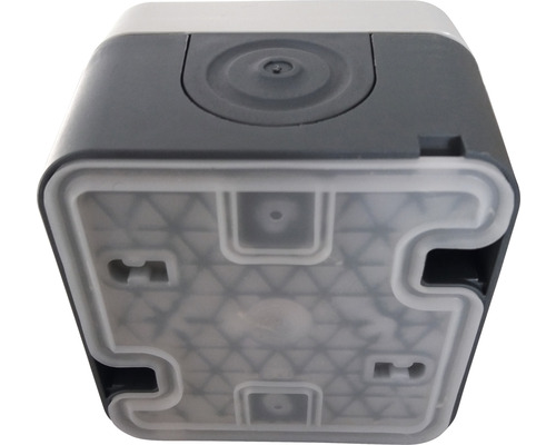 Detailansicht eines Aufputzgehäuses aus Kunststoff