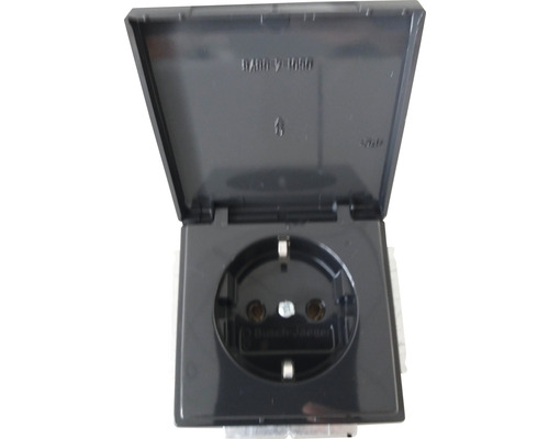 Schutzkontaktsteckdose mit Klappdeckel für den Außenbereich