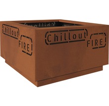 Chillout-Feuerstelle Feuerkorb Feuerschale GABIO 80 x 80 x 40 cm Edelrost-thumb-0