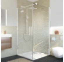 Duschabtrennung aus Glas im Badezimmer.