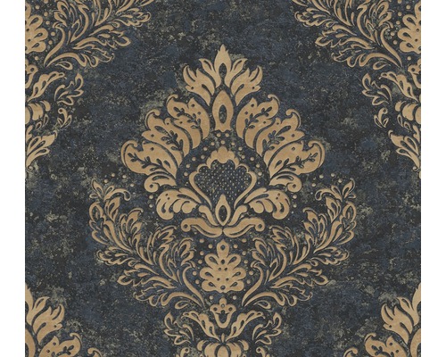 Vliestapete 37901-2 Metropolitan Stories 2 Damask schwarzblau gold