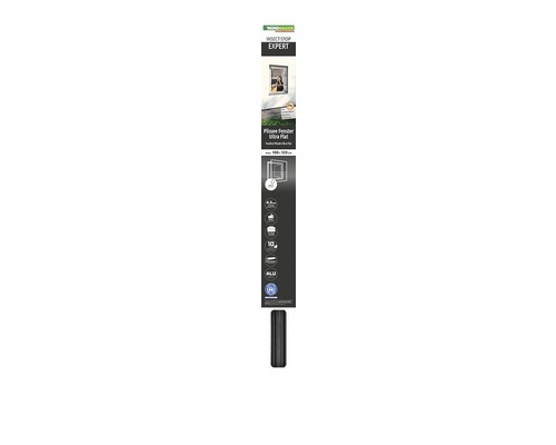 Windhager Insektenschutz EXPERT Plissee Fenster Ultra Flat mit den Maßen maximal 160 x 130 Zentimeter