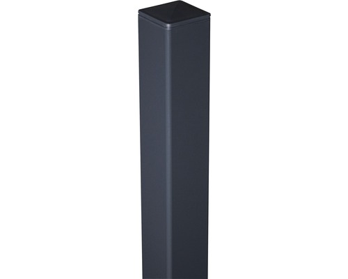 Torpfosten GroJa zum Einbetonieren 6 x 6 x 240 cm anthrazit Quadratischer Zaunpfosten aus Metall